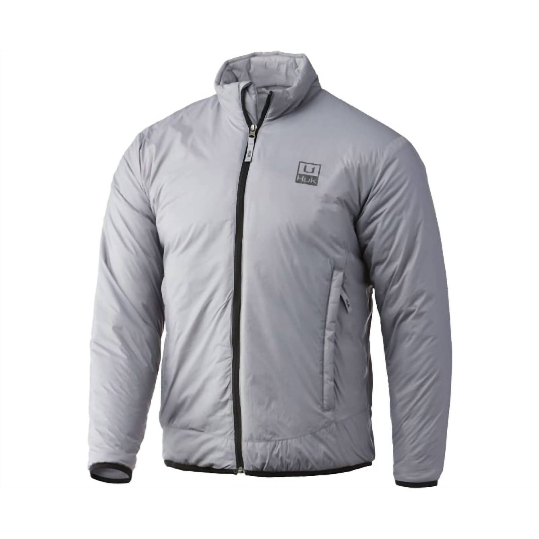 New Huk Men's Waypoint Insulated Jacket In Overcast Grey
